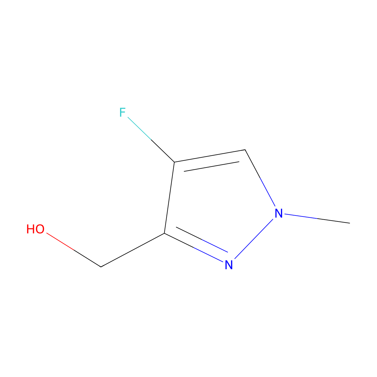 (4-Fluoro-1-methyl-1H-pyrazol-3-yl)methanol molecular structure, CAS 1628350-49-1
