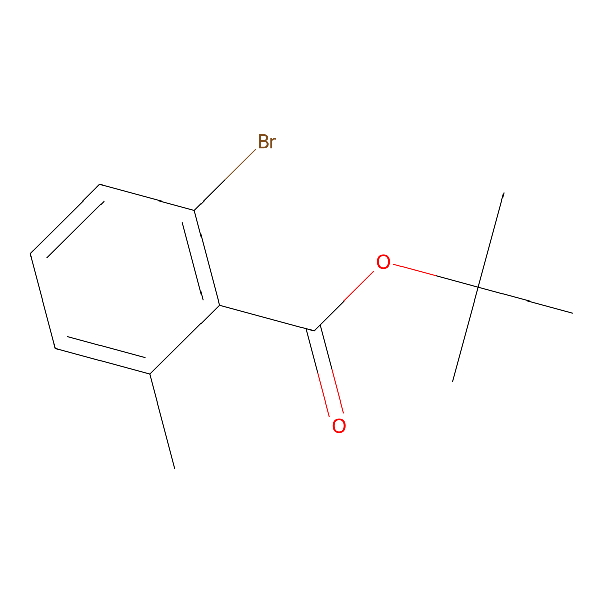 Tert-butyl 2-bromo-6-methylbenzoate molecular structure, CAS 1628351-93-8