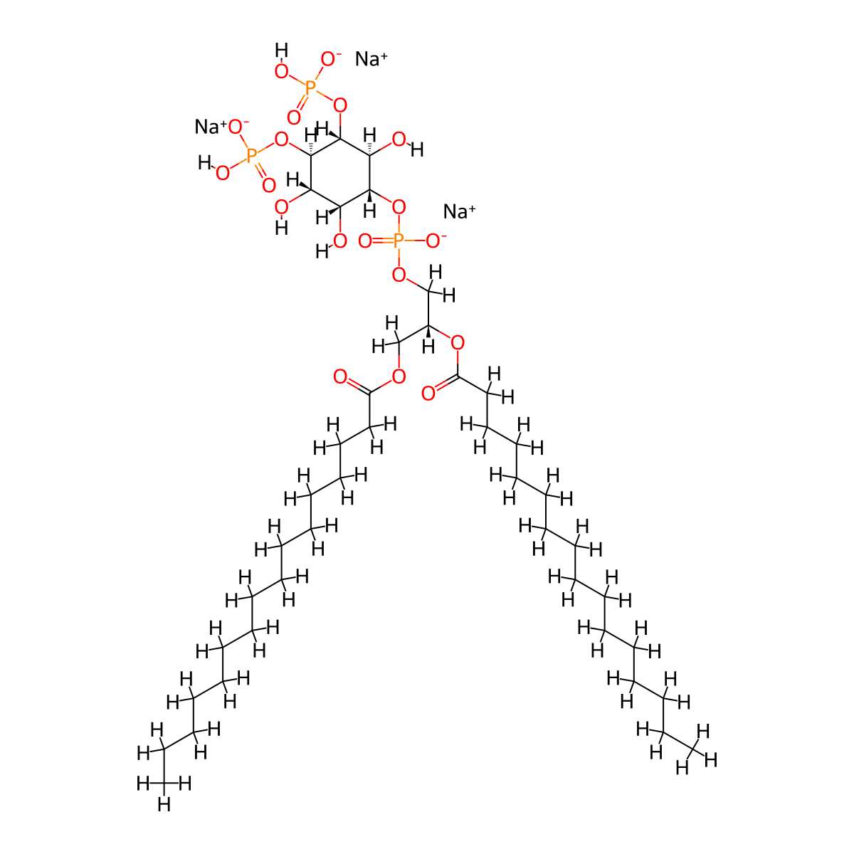 PtdIns-(4,5)-P2 (1,2-dipalmitoyl) (sodium salt) molecular structure, CAS 1628353-01-4