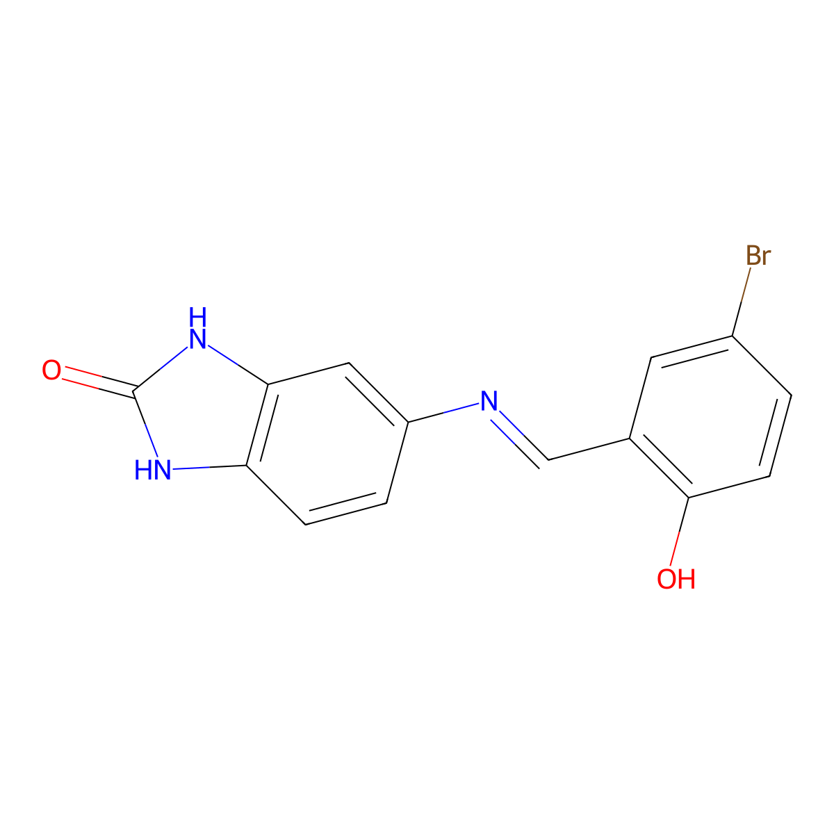 5-[[(5-Bromo-2-hydroxyphenyl)methylidene]amino]-2,3-dihydro-1H-1,3-benzodiazol-2-one molecular structure, CAS 1628353-39-8
