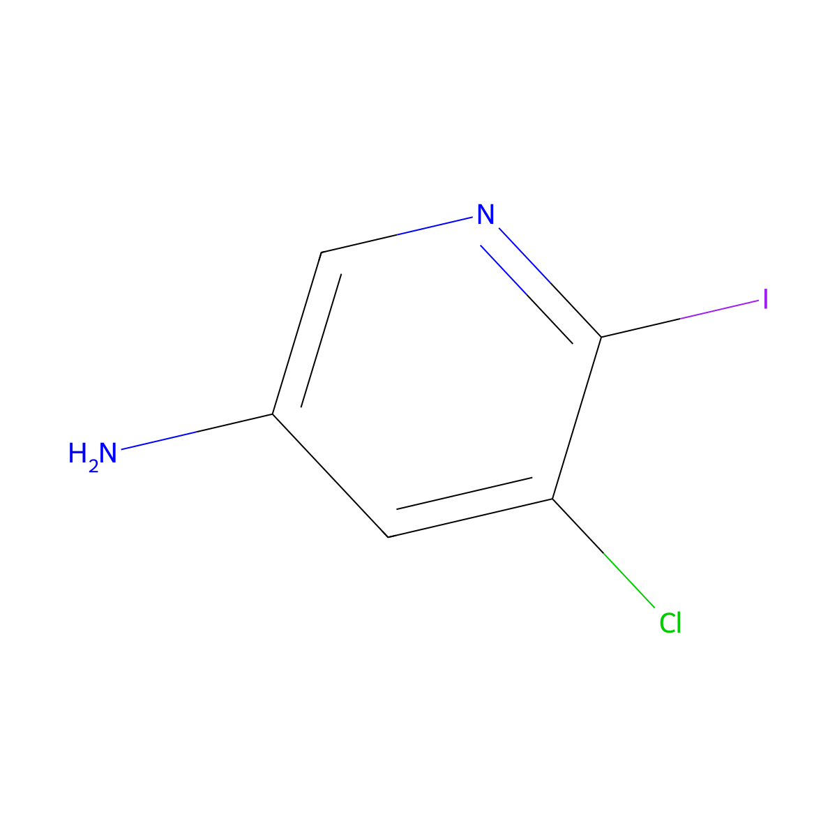 5-Chloro-6-iodopyridin-3-amine molecular structure, CAS 1628413-79-5