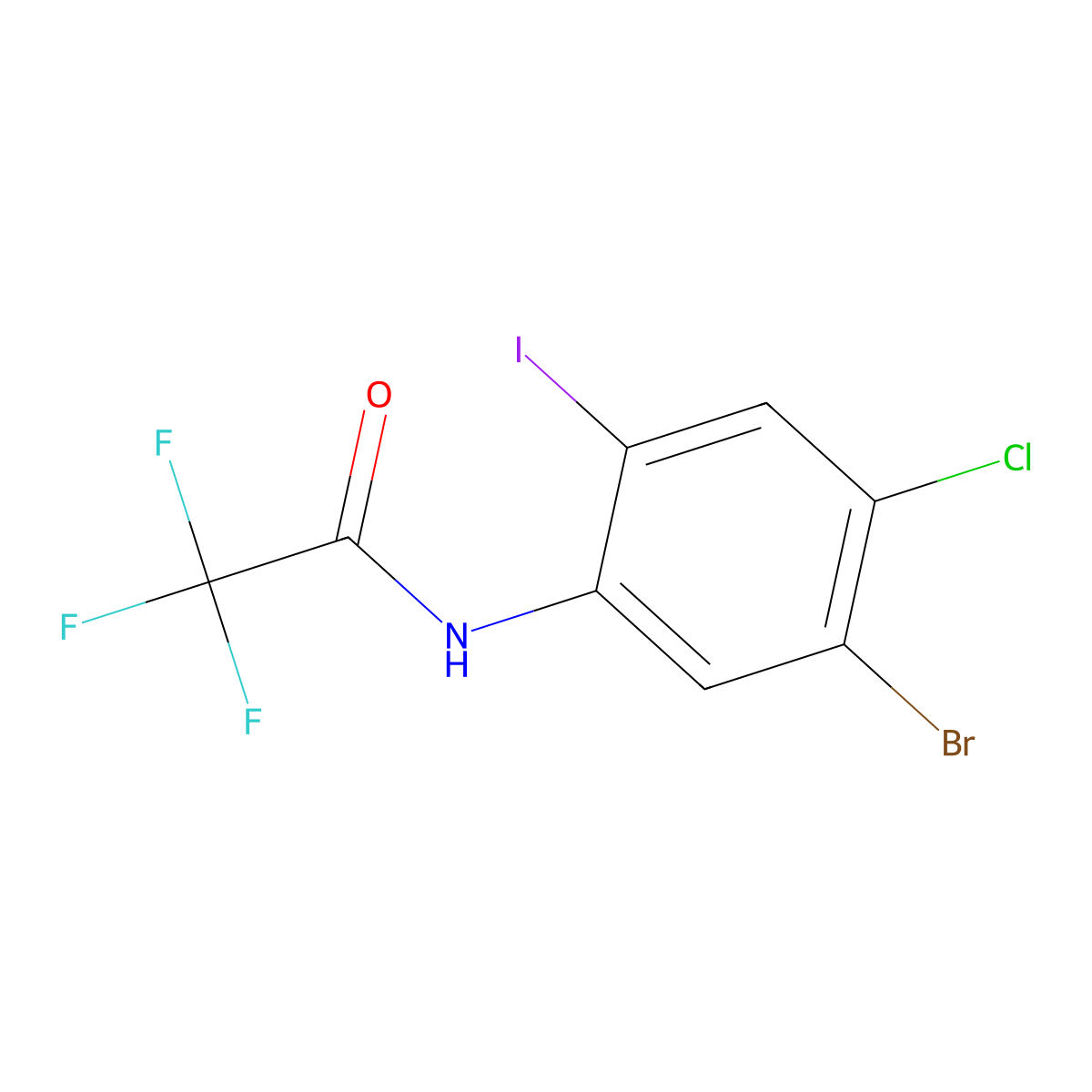 N-(5-bromo-4-chloro-2-iodophenyl)-2,2,2-trifluoroacetamide molecular structure, CAS 1628413-91-1