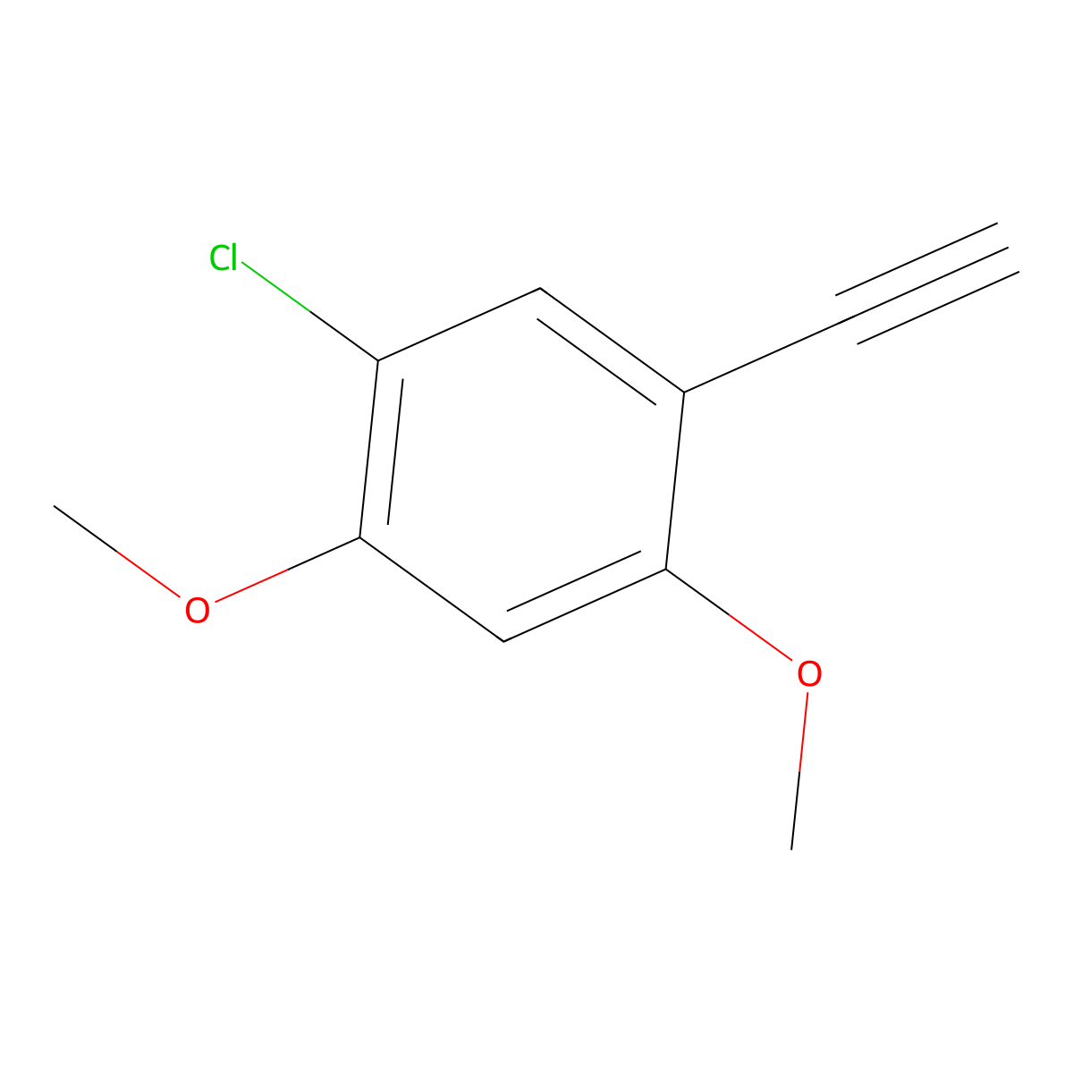 1-Chloro-5-ethynyl-2,4-dimethoxybenzene molecular structure, CAS 1628424-30-5