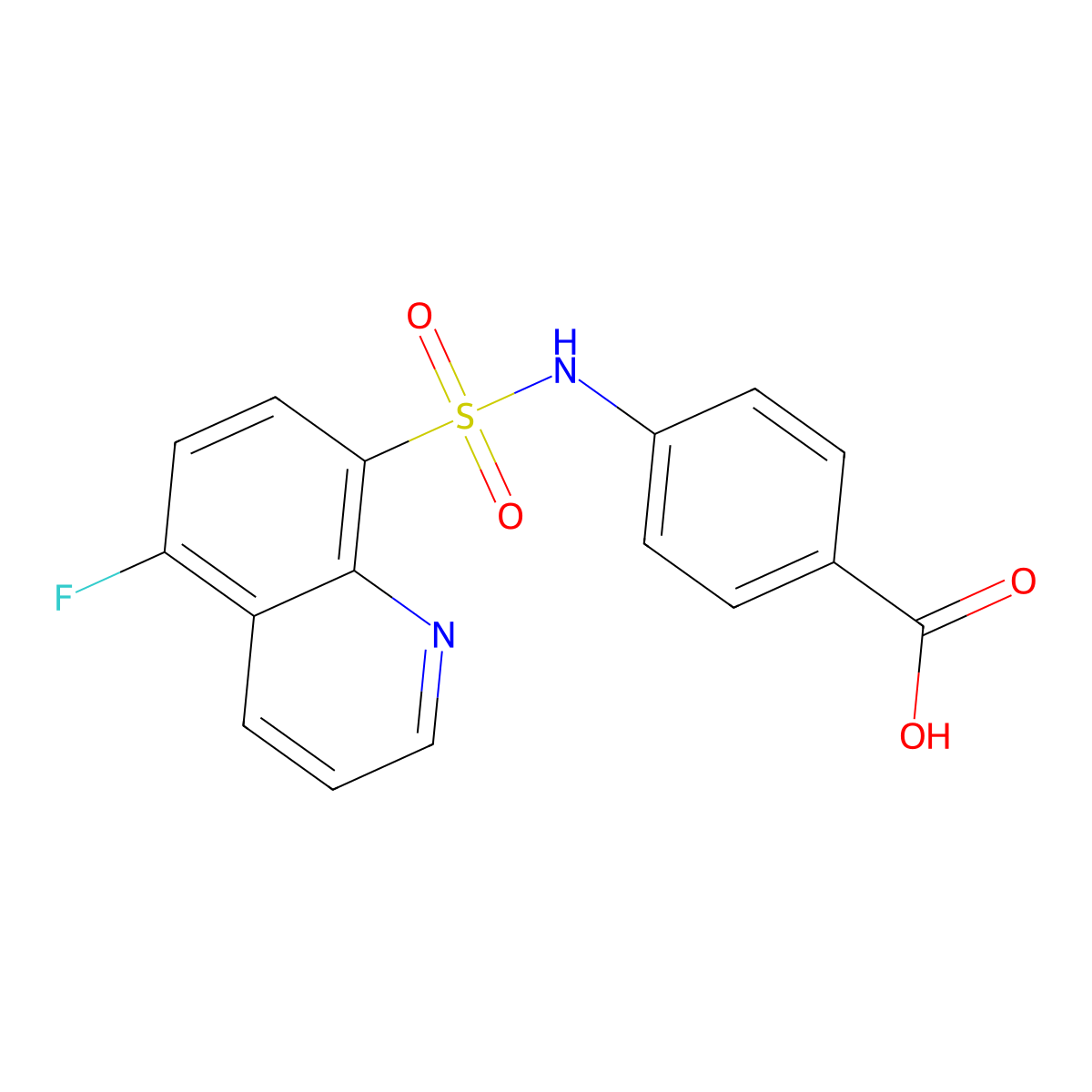 4-(5-Fluoroquinoline-8-sulfonamido)benzoic acid molecular structure, CAS 1628431-07-1