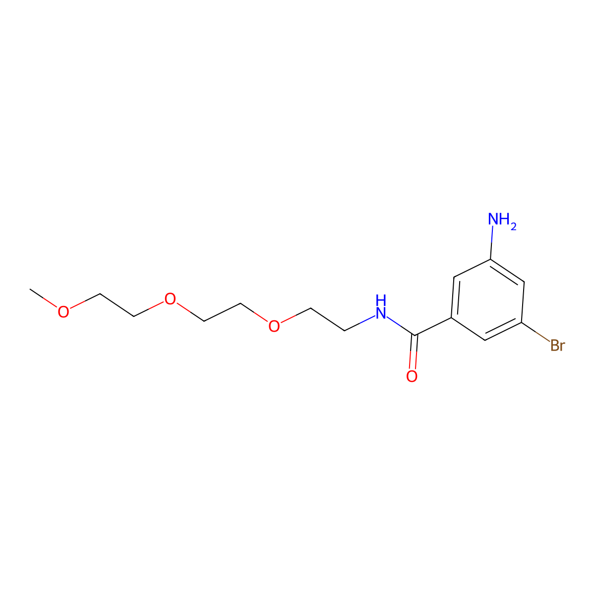 3-Amino-5-bromo-N-(2-(2-(2-methoxyethoxy)ethoxy)ethyl)benzamide molecular structure, CAS 1628441-34-8