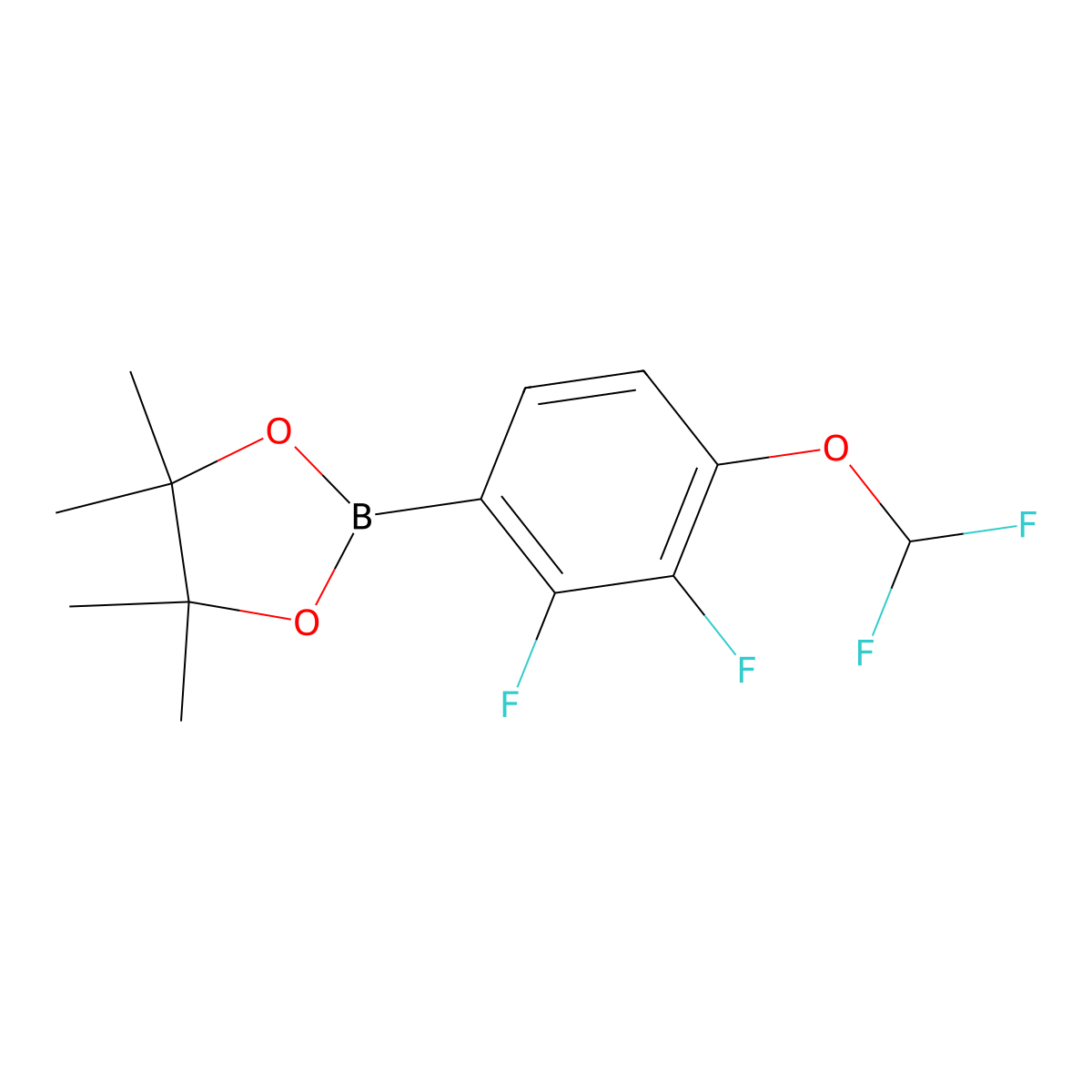 2-(4-(Difluoromethoxy)-2,3-difluorophenyl)-4,4,5,5-tetramethyl-1,3,2-dioxaborolane molecular structure, CAS 1628442-57-8