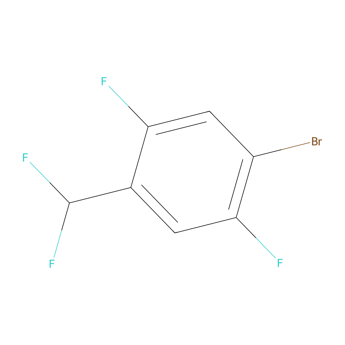 1-Bromo-4-(difluoromethyl)-2,5-difluorobenzene molecular structure, CAS 1628442-65-8