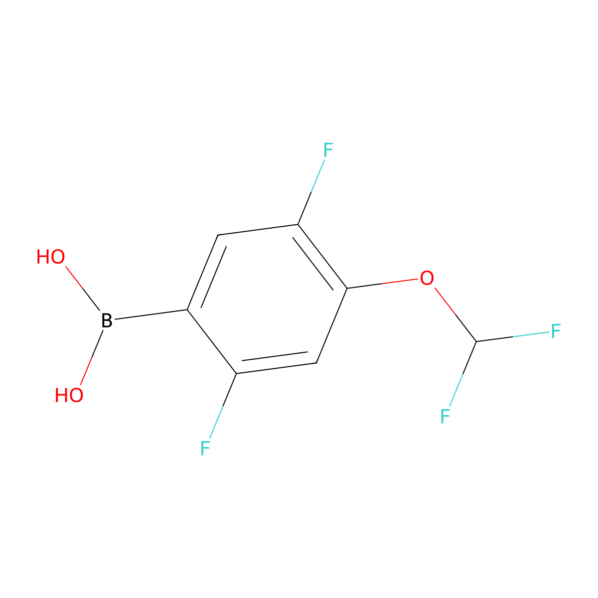 (4-(Difluoromethoxy)-2,5-difluorophenyl)boronic acid molecular structure, CAS 1628442-69-2