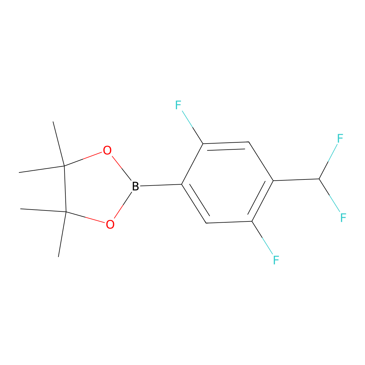 2-[4-(Difluoromethyl)-2,5-difluorophenyl]-4,4,5,5-tetramethyl-1,3,2-dioxaborolane molecular structure, CAS 1628442-71-6