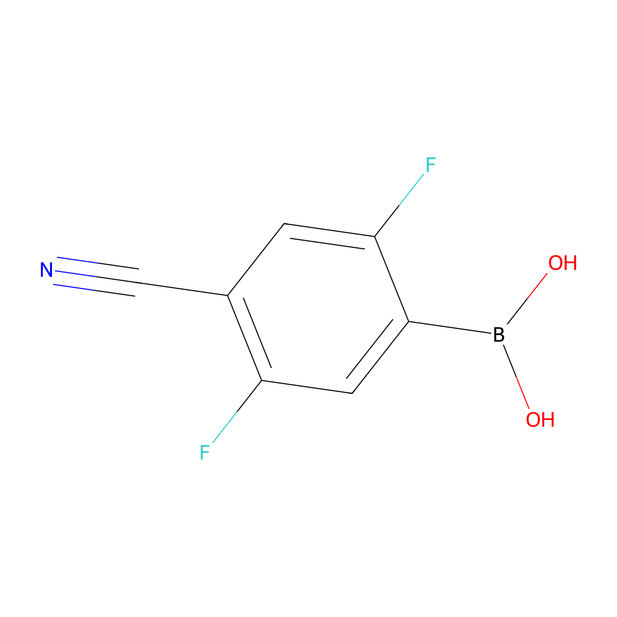 (4-Cyano-2,5-difluorophenyl)boronic acid molecular structure, CAS 1628442-75-0