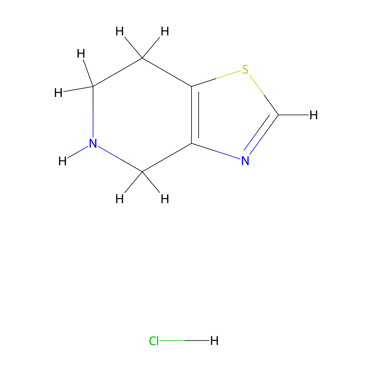 4,5,6,7-Tetrahydrothiazolo[4,5-c]pyridine hydrochloride molecular structure, CAS 1628445-23-7