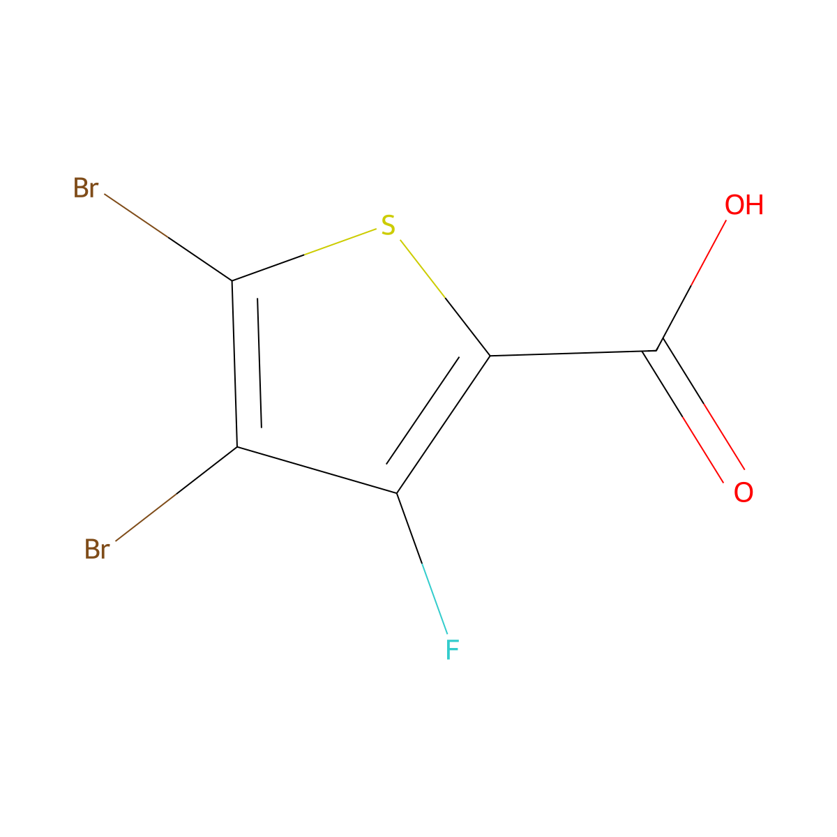 4,5-Dibromo-3-fluorothiophene-2-carboxylic acid molecular structure, CAS 1628447-64-2