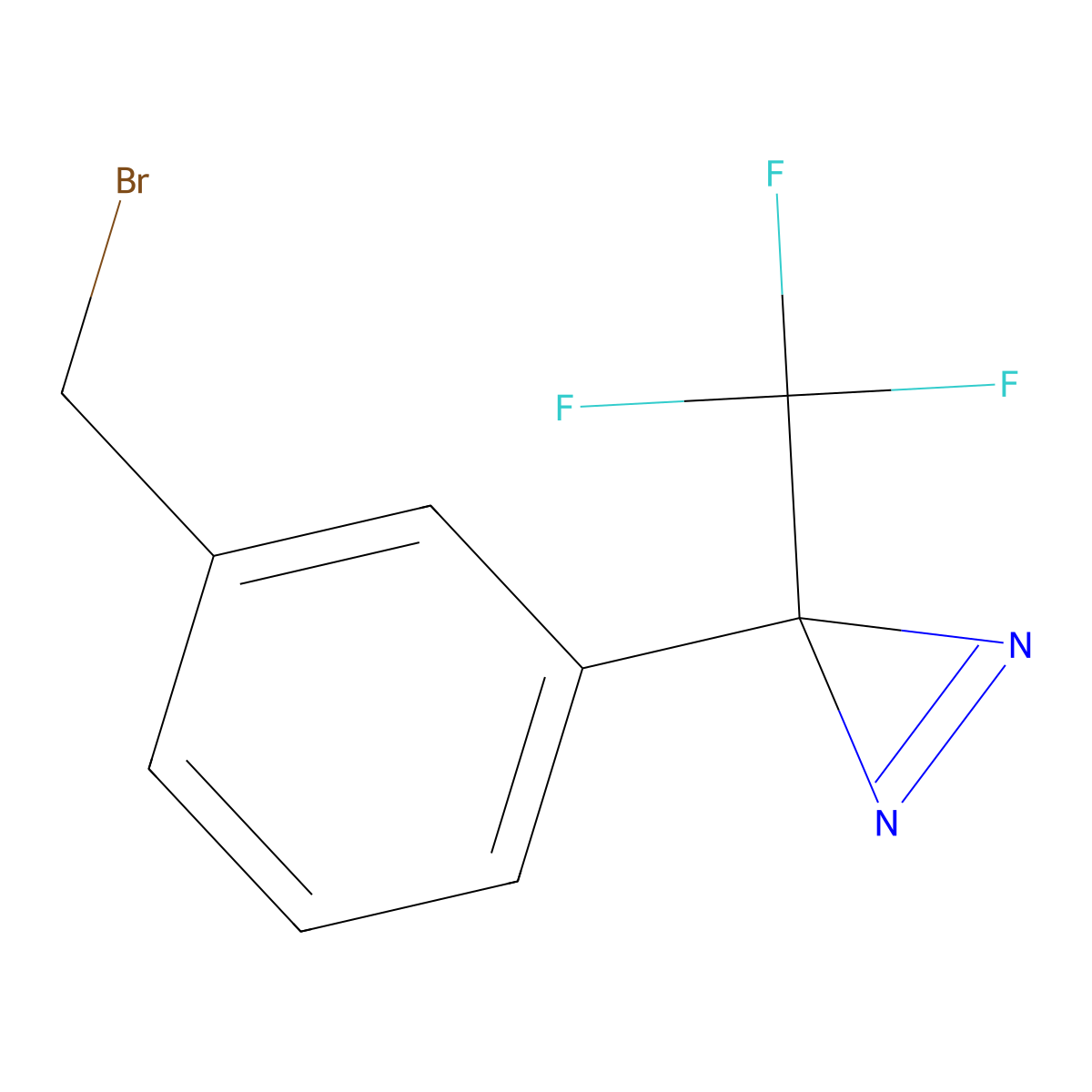 3H-Diazirine, 3-[3-(bromomethyl)phenyl]-3-(trifluoromethyl)- molecular structure, CAS 162845-02-5
