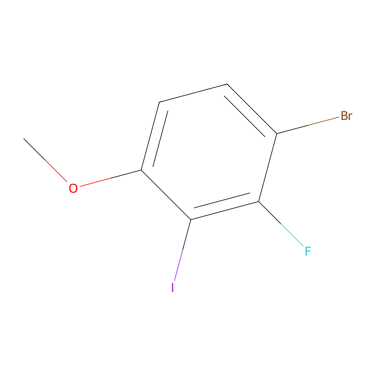 1-Bromo-2-fluoro-3-iodo-4-methoxybenzene molecular structure, CAS 1628450-73-6