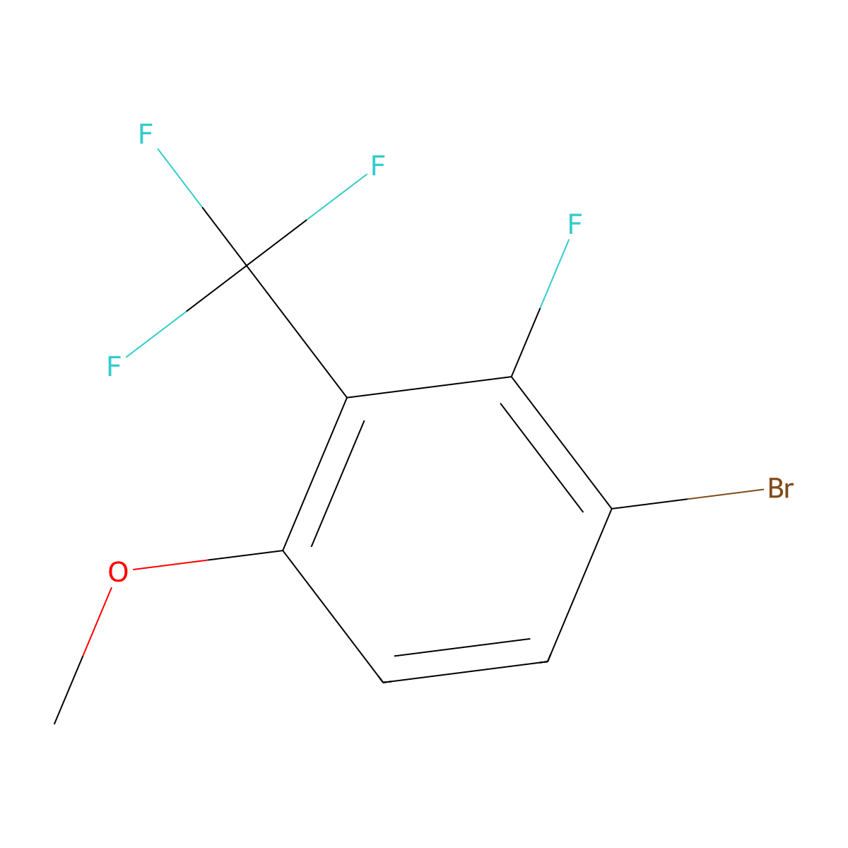 1-Bromo-2-fluoro-4-methoxy-3-(trifluoromethyl)benzene molecular structure, CAS 1628450-74-7