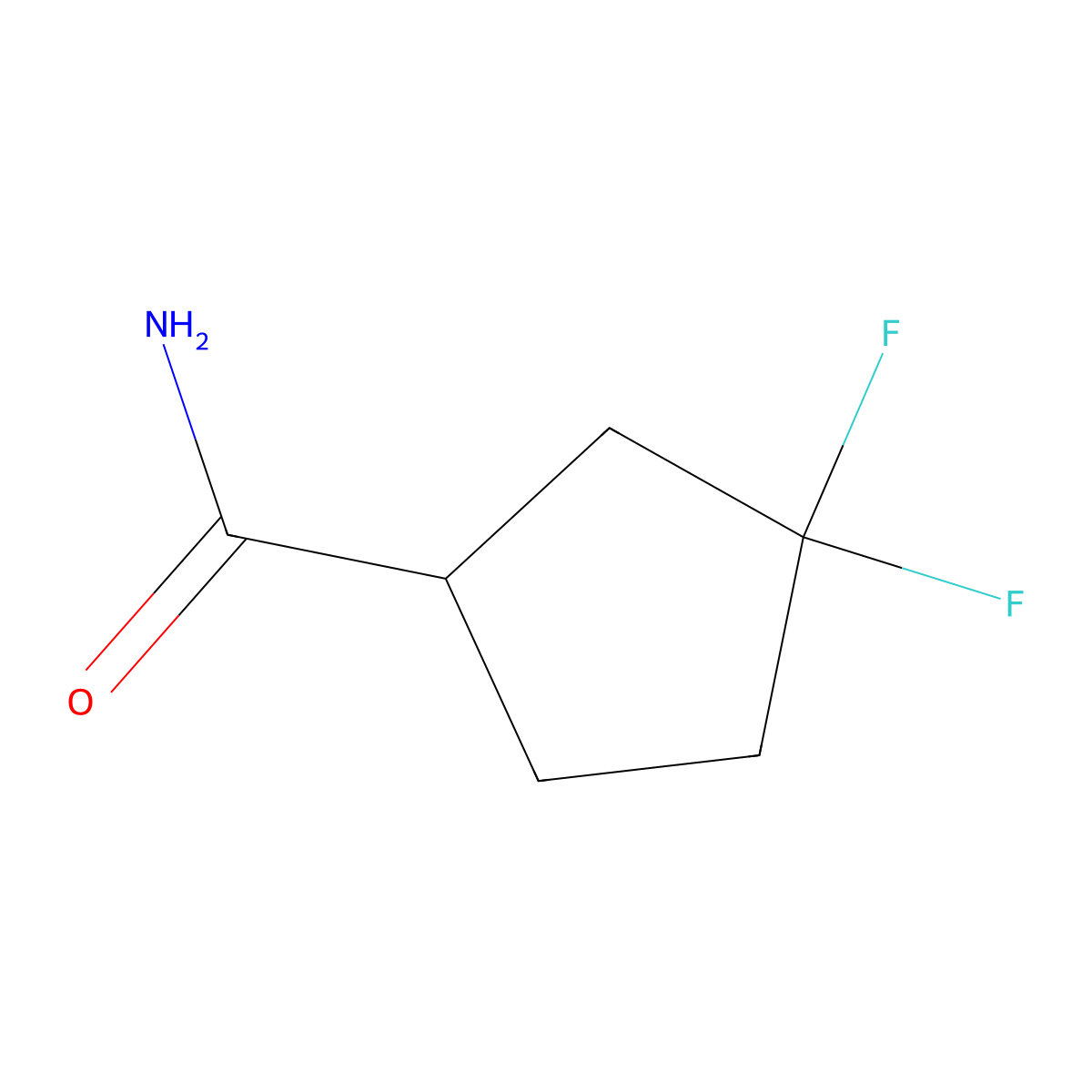 3,3-Difluorocyclopentanecarboxamide molecular structure, CAS 1628450-91-8