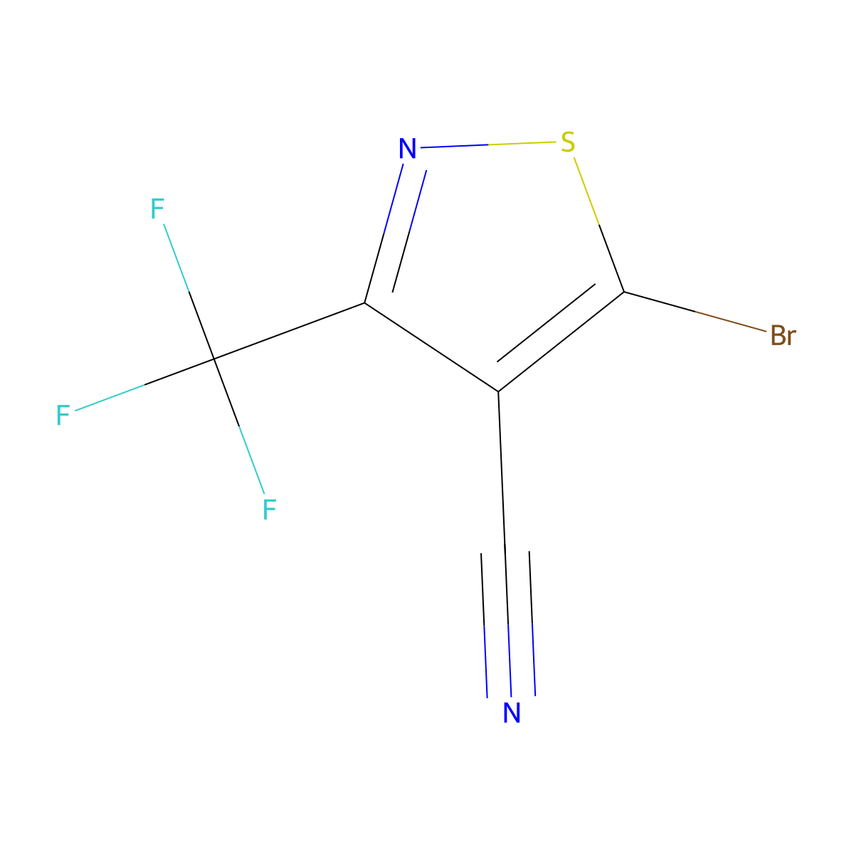 5-Bromo-3-(trifluoromethyl)-1,2-thiazole-4-carbonitrile molecular structure, CAS 1628451-85-3