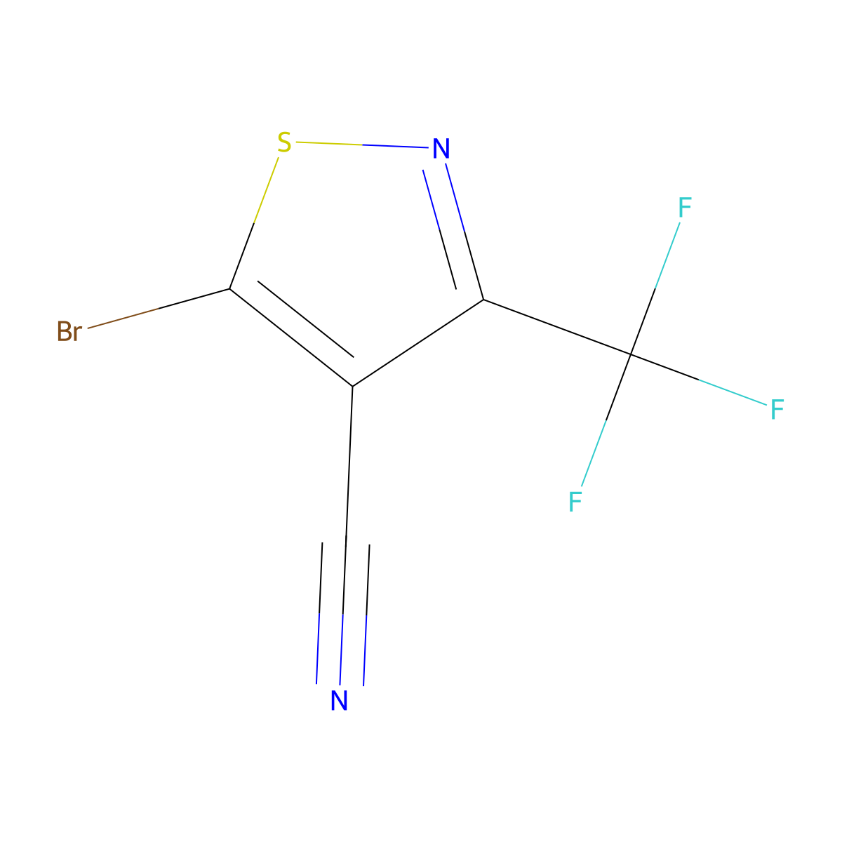 5-Bromo-3-(trifluoromethyl)-1,2-thiazole-4-carbonitrile molecular structure, CAS 1628451-85-3