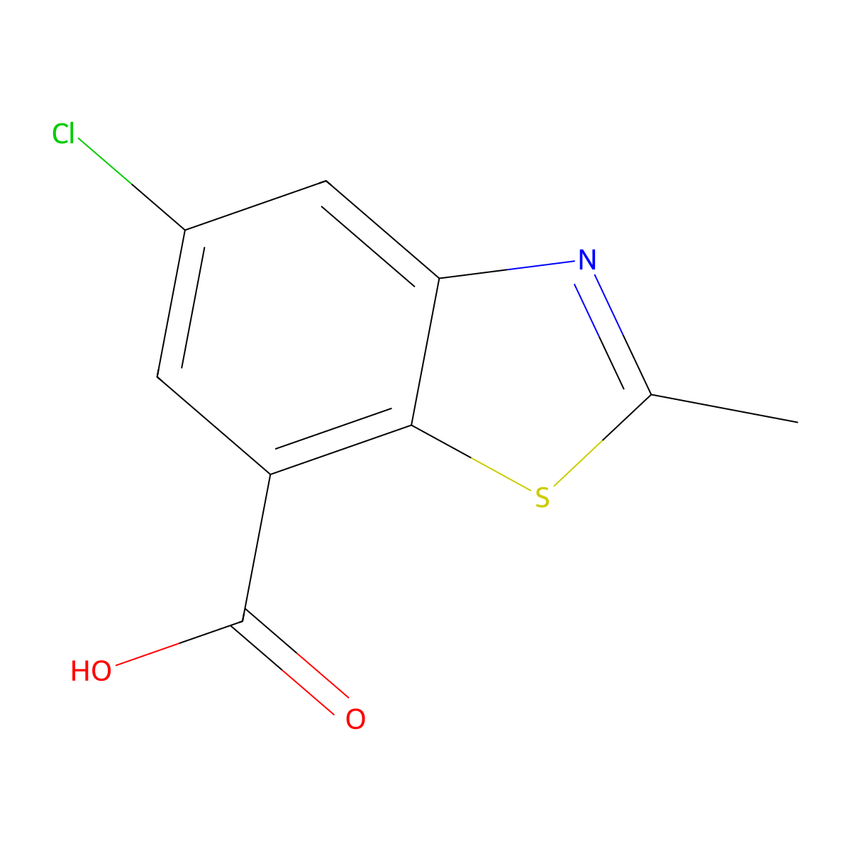 5-Chloro-2-methyl-1,3-benzothiazole-7-carboxylic acid molecular structure, CAS 1628456-31-4