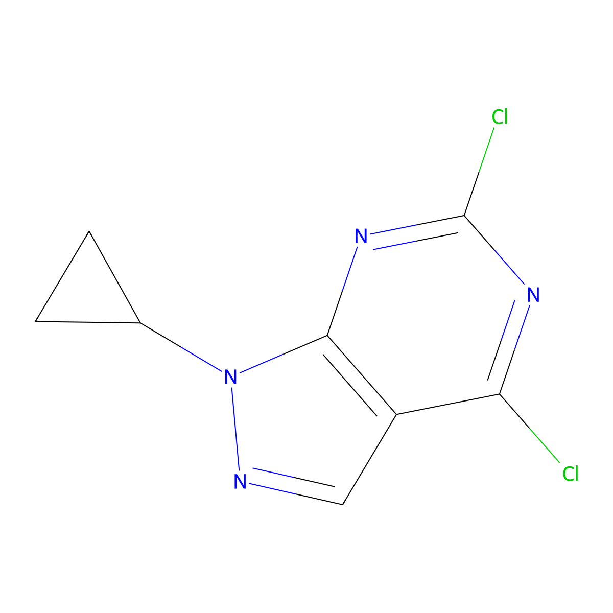 4,6-dichloro-1-cyclopropyl-1H-pyrazolo[3,4-d]pyrimidine molecular structure, CAS 1628460-33-2