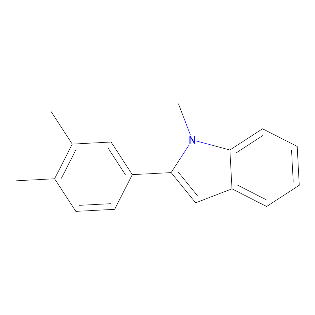 2-(3,4-Dimethylphenyl)-1-methylindole molecular structure, CAS 1628469-16-8