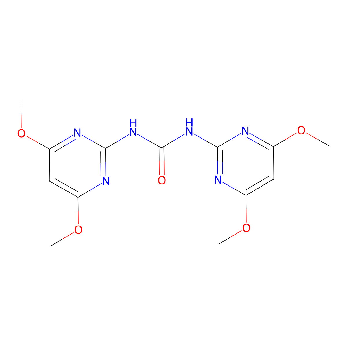1,3-Bis(4,6-dimethoxypyrimidin-2-yl)urea molecular structure, CAS 162847-51-0