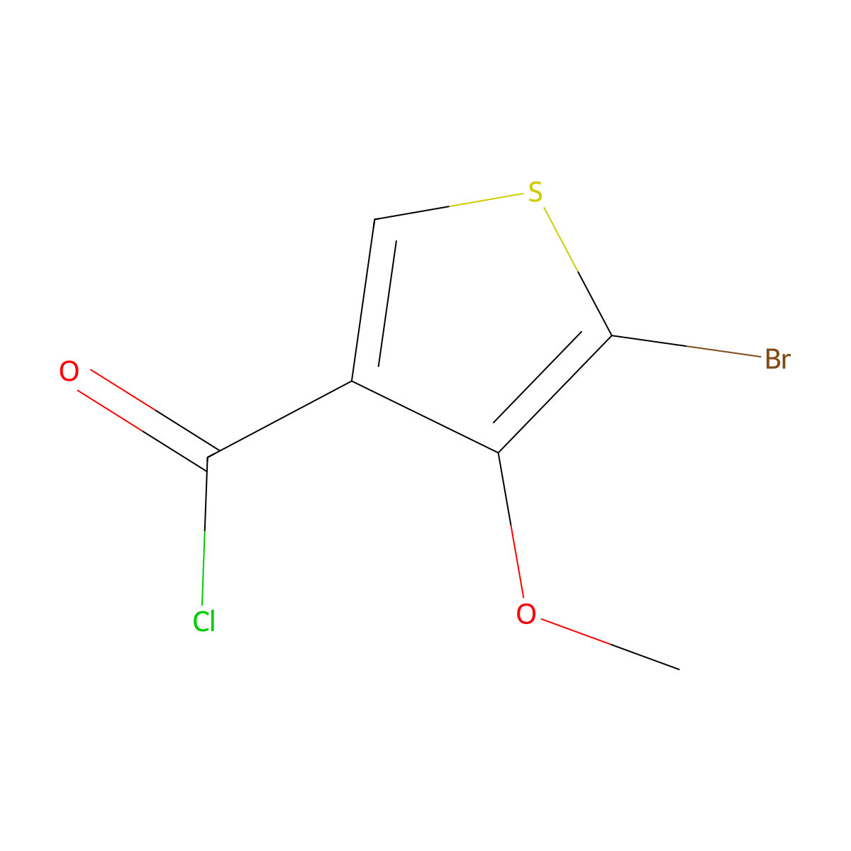 5-Bromo-4-methoxythiophene-3-carbonyl chloride molecular structure, CAS 162848-22-8