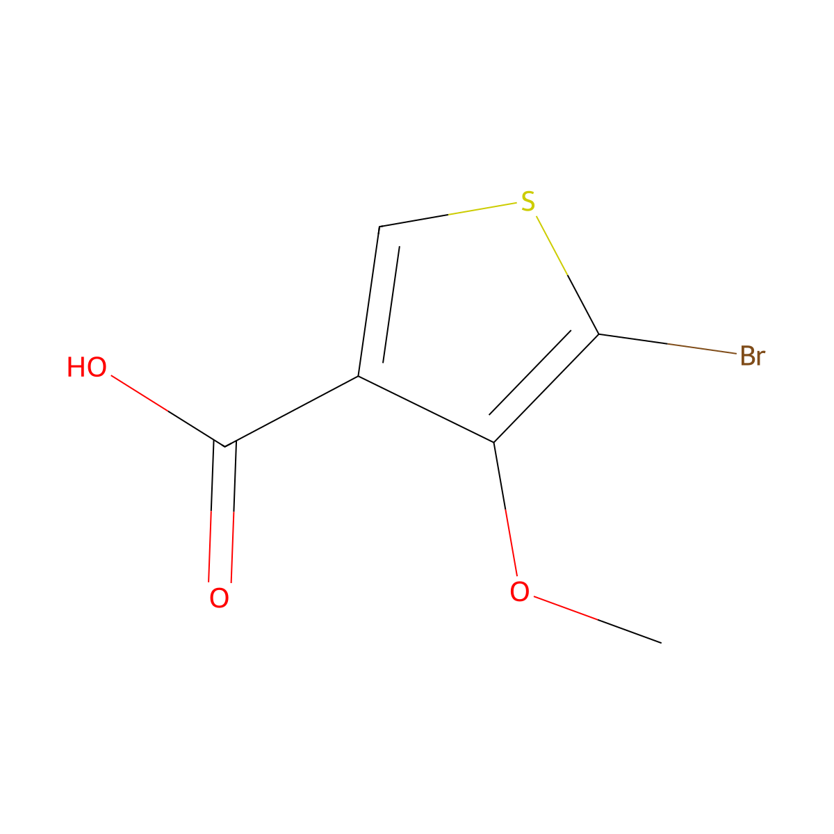 5-Bromo-4-methoxythiophene-3-carboxylic acid molecular structure, CAS 162848-23-9