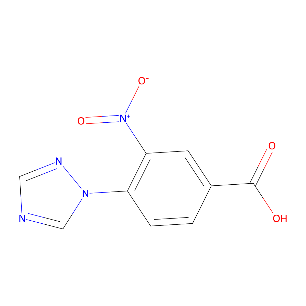 3-Nitro-4-(1H-1,2,4-triazol-1-yl)benzoic acid molecular structure, CAS 162848-24-0