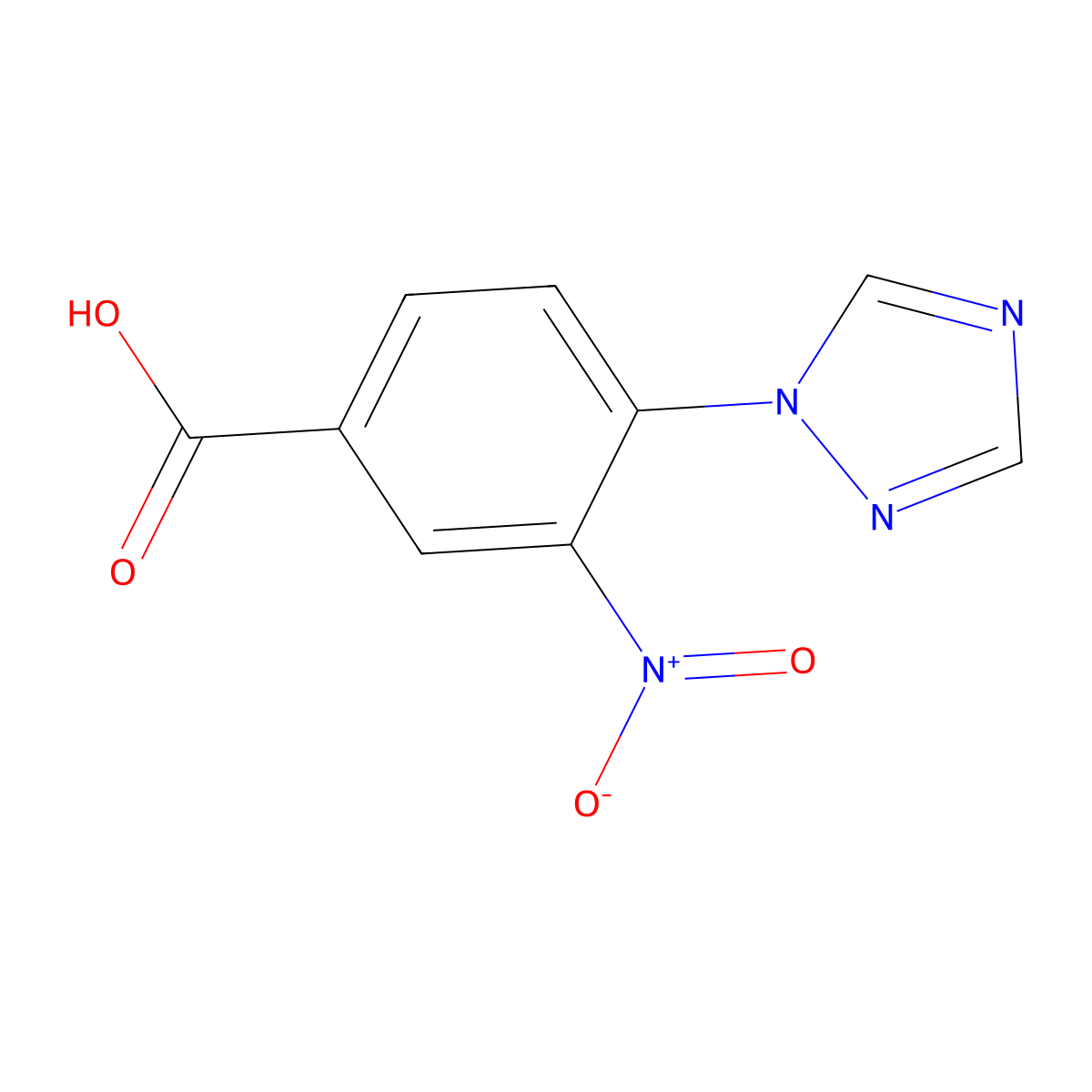 3-Nitro-4-(1H-1,2,4-triazol-1-yl)benzoic acid molecular structure, CAS 162848-24-0