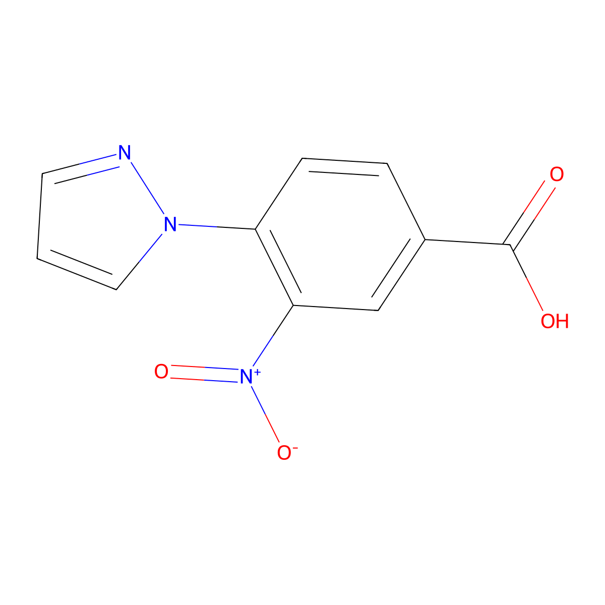 3-Nitro-4-(1H-pyrazol-1-YL)benzoic acid molecular structure, CAS 162848-25-1
