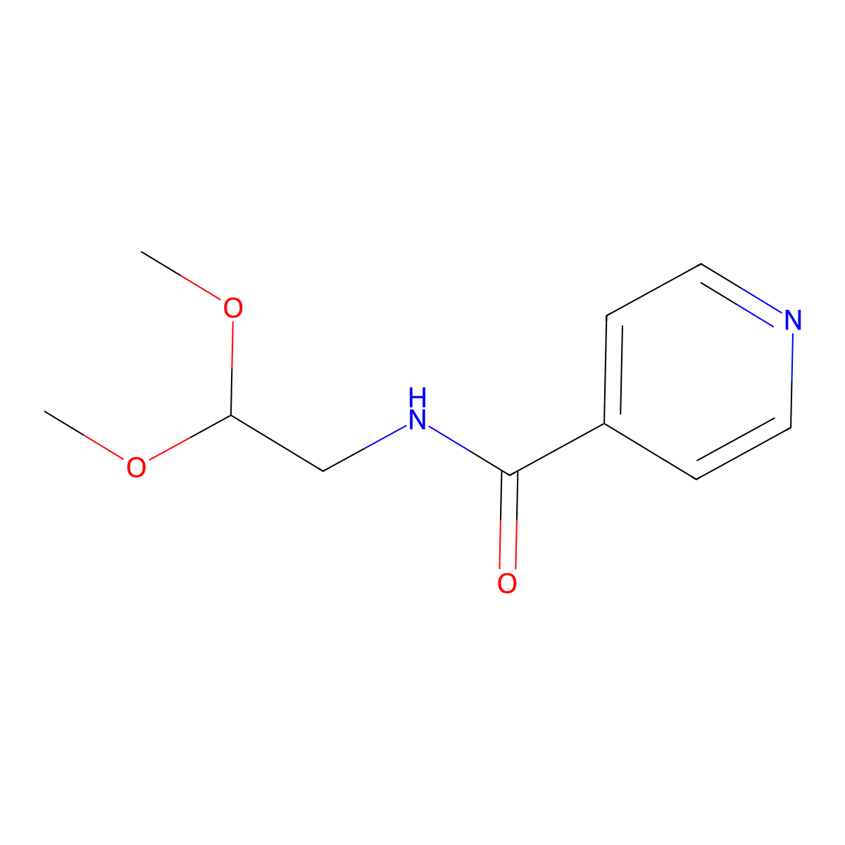 N-(2,2-dimethoxyethyl)pyridine-4-carboxamide molecular structure, CAS 162849-03-8