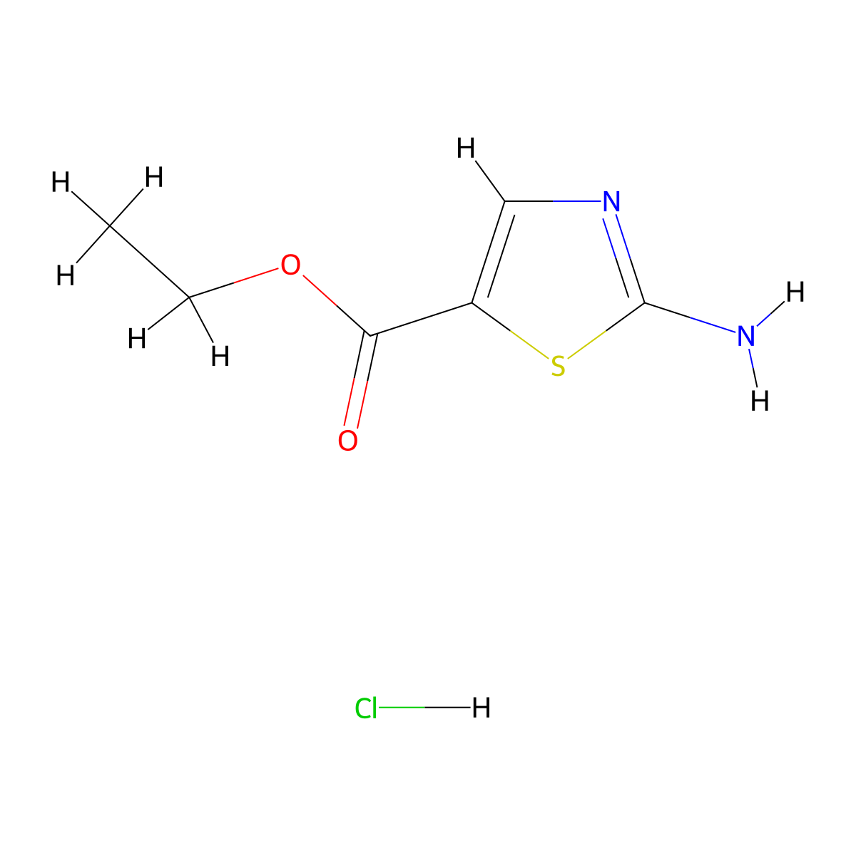 Ethyl 2-aminothiazole-5-carboxylate hydrochloride molecular structure, CAS 162849-96-9