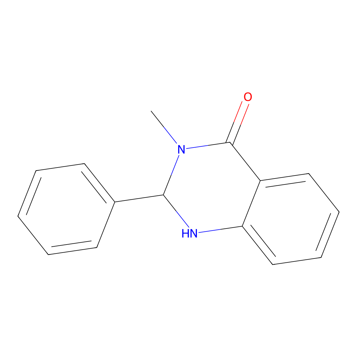3-methyl-2-phenyl-2,3-dihydroquinazolin-4(1H)-one molecular structure, CAS 16285-32-8