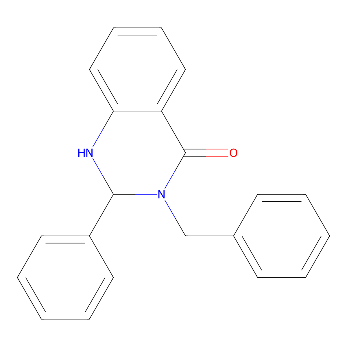 3-Benzyl-2-phenyl-1,2-dihydroquinazolin-4-one molecular structure, CAS 16285-33-9
