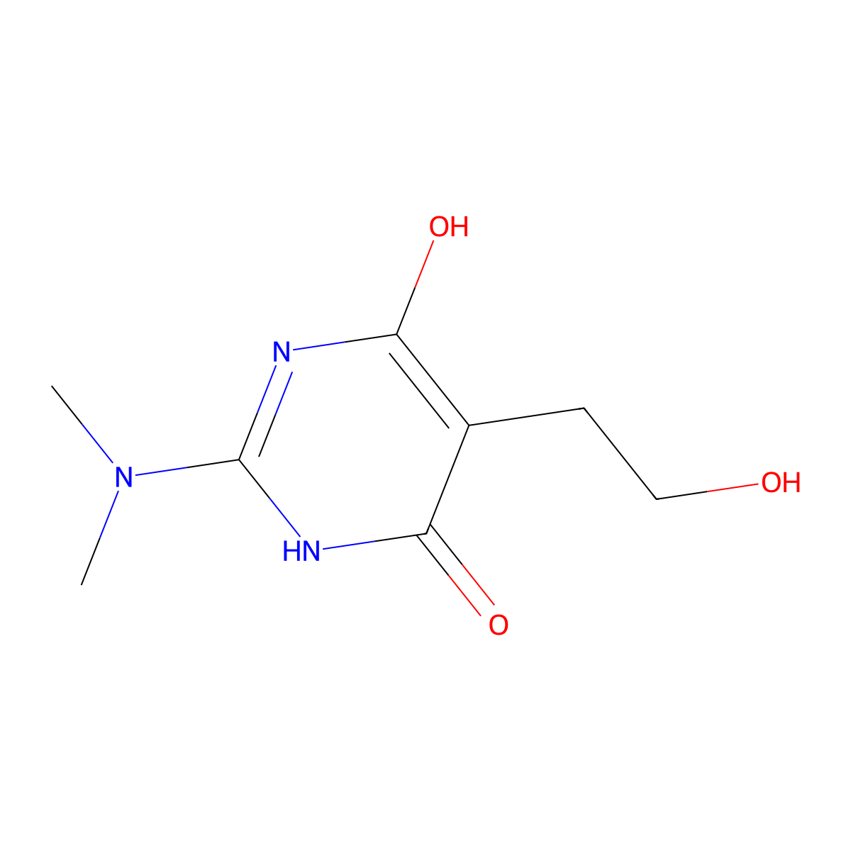 2-(Dimethylamino)-5-(2-hydroxyethyl)pyrimidine-4,6-diol molecular structure, CAS 16285-43-1