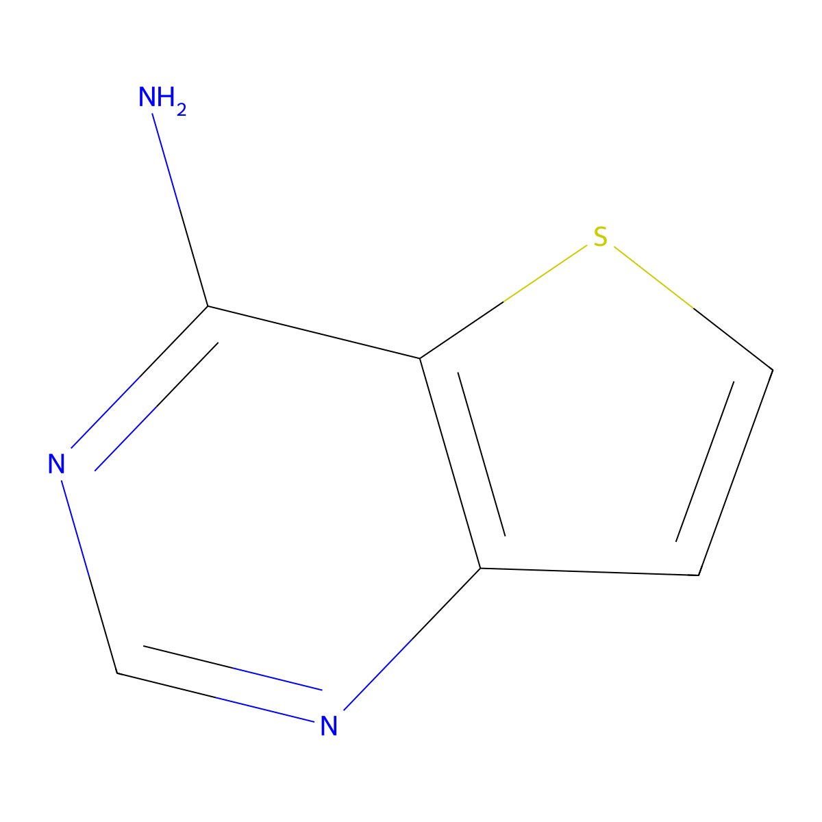 Thieno(3,2-d)pyrimidin-4-amine molecular structure, CAS 16285-74-8