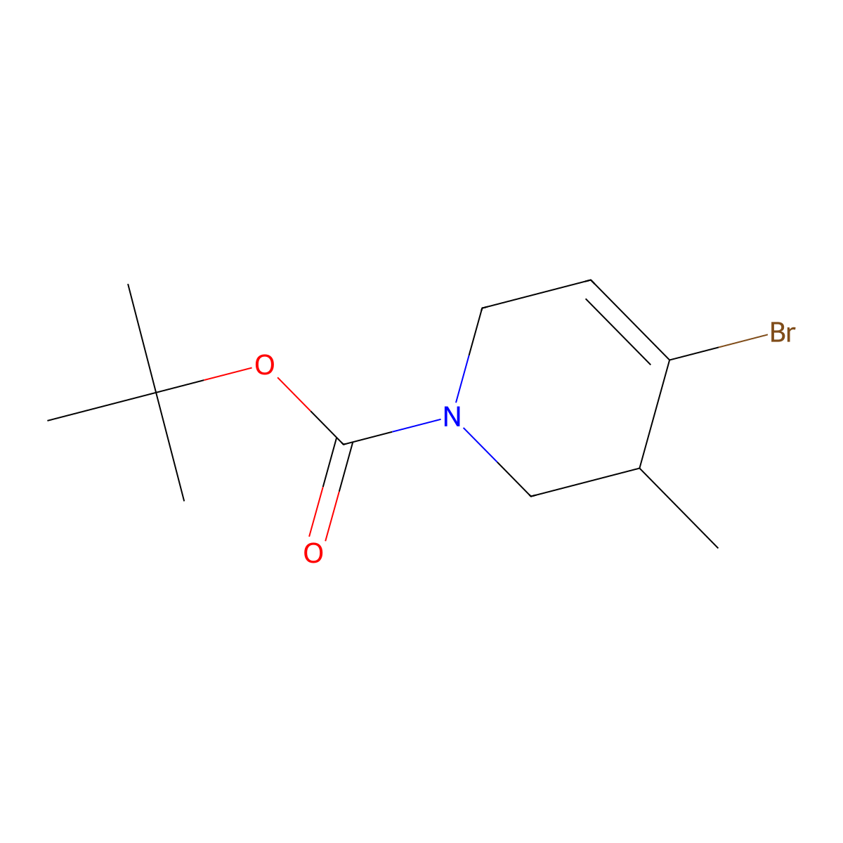 tert-butyl (S)-4-bromo-3-methyl-3,6-dihydropyridine-1(2H)-carboxylate molecular structure, CAS 1628501-79-0