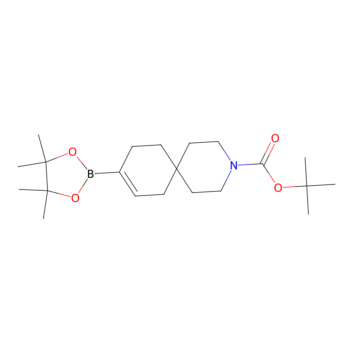 Tert-butyl 9-(4,4,5,5-tetramethyl-1,3,2-dioxaborolan-2-yl)-3-azaspiro[5.5]undec-8-ene-3-carboxylate molecular structure, CAS 1628502-01-1