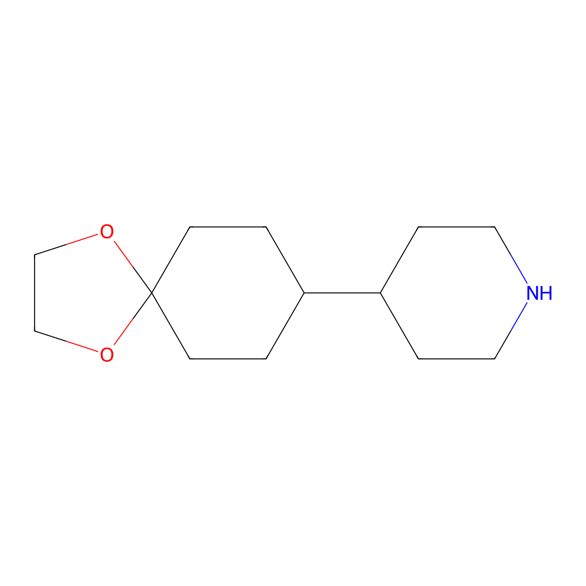 4-(1,4-Dioxaspiro[4.5]decan-8-yl)piperidine molecular structure, CAS 1628502-17-9