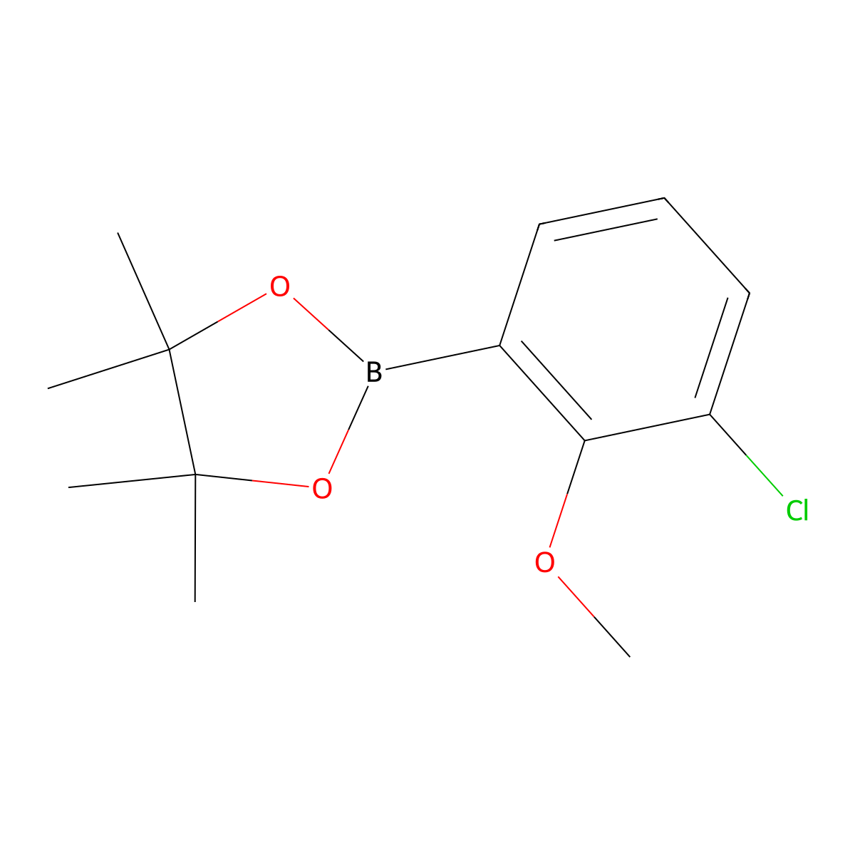 2-(3-Chloro-2-methoxyphenyl)-4,4,5,5-tetramethyl-1,3,2-dioxaborolane molecular structure, CAS 1628502-45-3