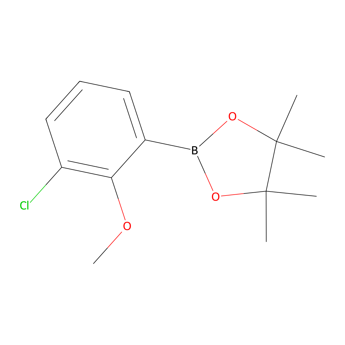 2-(3-Chloro-2-methoxyphenyl)-4,4,5,5-tetramethyl-1,3,2-dioxaborolane molecular structure, CAS 1628502-45-3