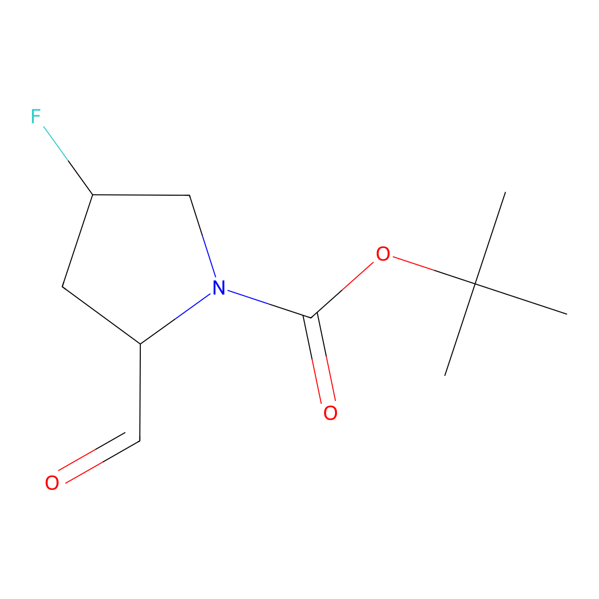 tert-Butyl (2R,4R)-4-fluoro-2-formylpyrrolidine-1-carboxylate molecular structure, CAS 1628502-50-0