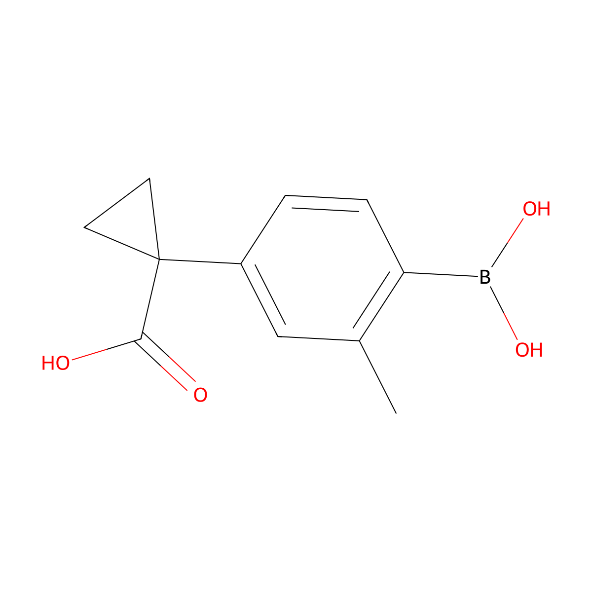 1-[4-(Dihydroxyboranyl)-3-methylphenyl]cyclopropane-1-carboxylic acid molecular structure, CAS 1628507-89-0