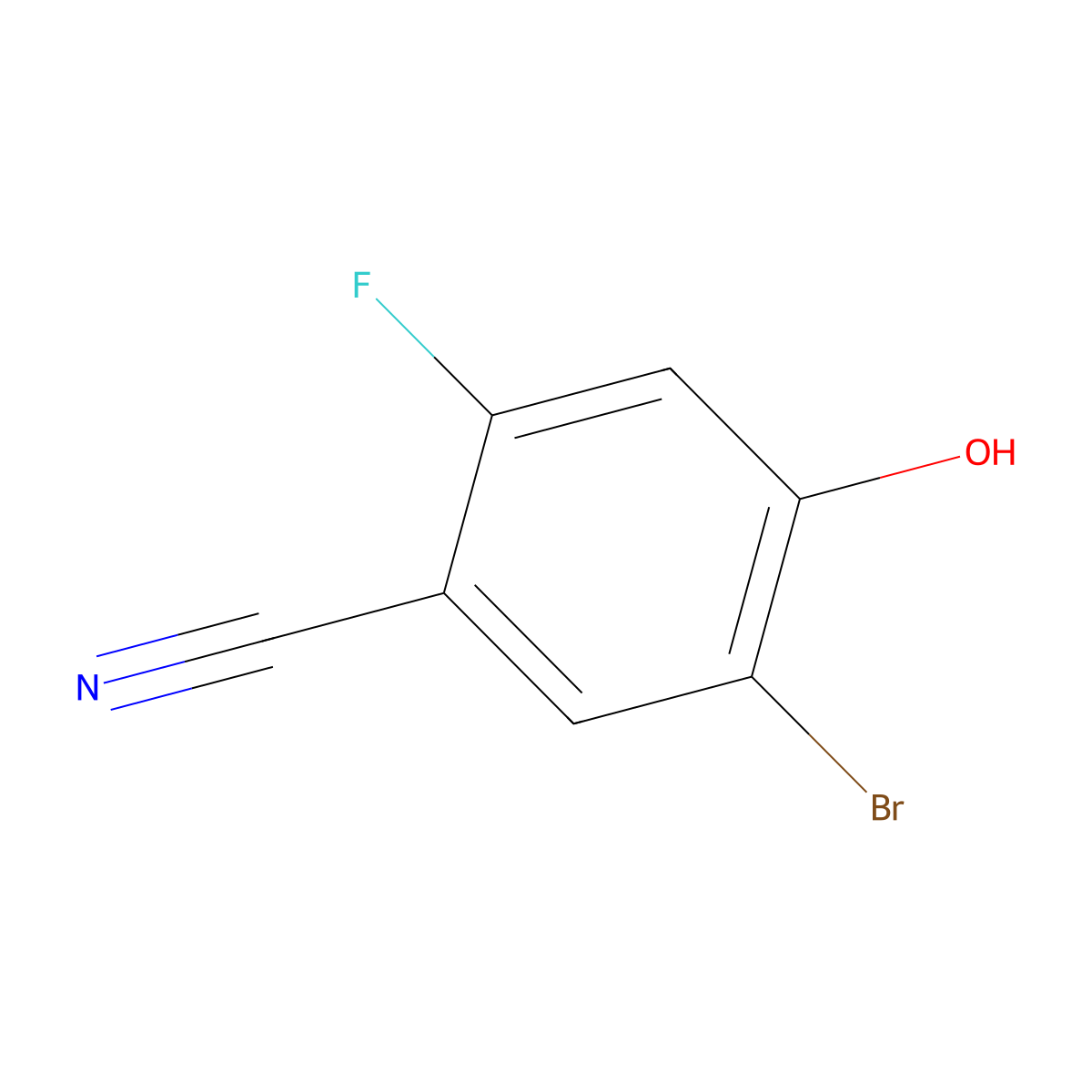 5-Bromo-2-fluoro-4-hydroxybenzonitrile molecular structure, CAS 1628508-69-9