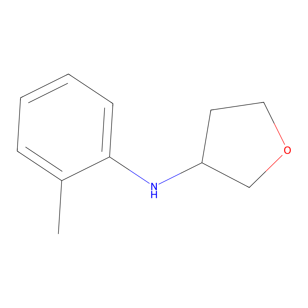 N-(2-methylphenyl)oxolan-3-amine molecular structure, CAS 162851-42-5