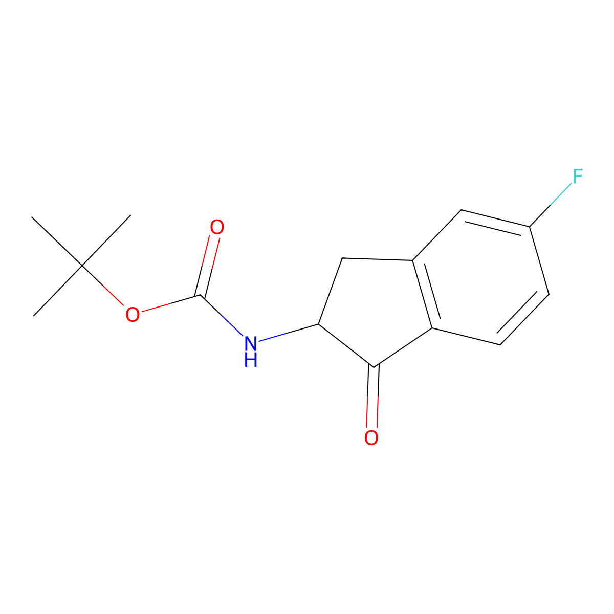 2-(Boc-amino)-5-fluoro-1-oxo-indane molecular structure, CAS 1628517-45-2