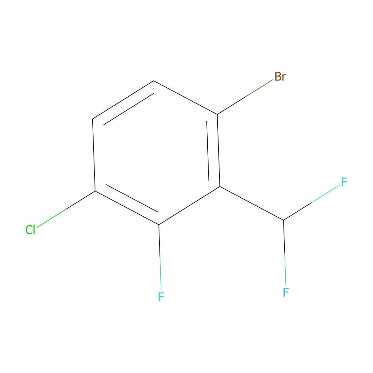 1-Bromo-4-chloro-2-(difluoromethyl)-3-fluorobenzene molecular structure, CAS 1628524-81-1