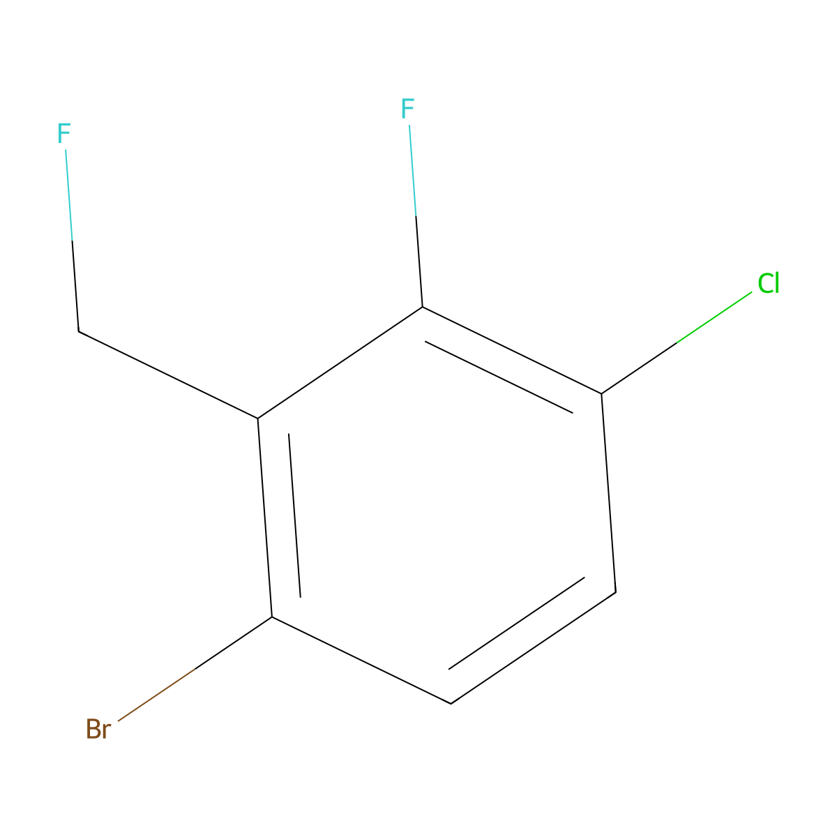 1-Bromo-4-chloro-3-fluoro-2-(fluoromethyl)benzene molecular structure, CAS 1628524-82-2