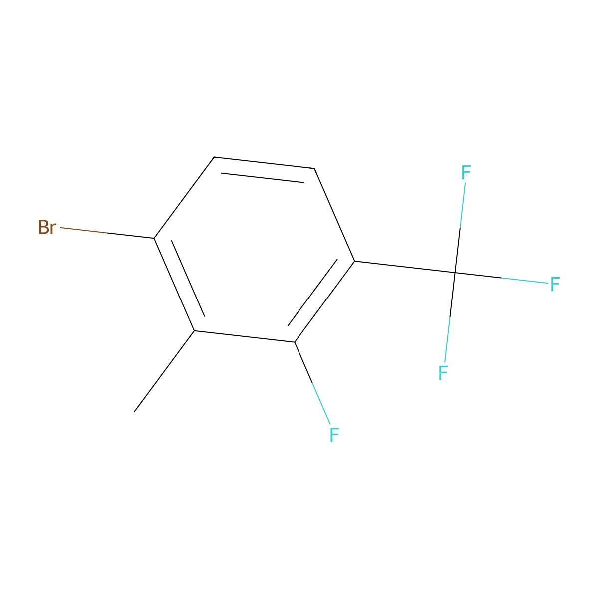 1-Bromo-3-fluoro-2-methyl-4-(trifluoromethyl)benzene molecular structure, CAS 1628524-87-7
